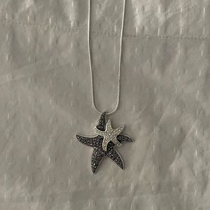 Beautiful Silver and Marcasite Star Fish Necklace ♡